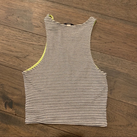 Striped American Eagle Ribbed Crop Top (size XS) - Picture 3 of 4